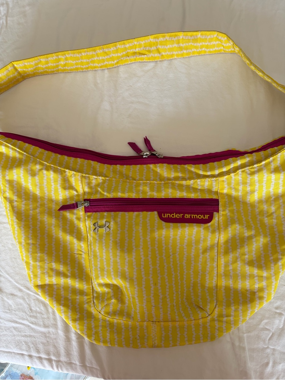 Under Armour Yellow Crossbody Sling with Pink Accents